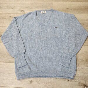 Vtg JC Penney The Fox Sweater Mens V Neck Blue Lg Grandpa Preppy Union Made